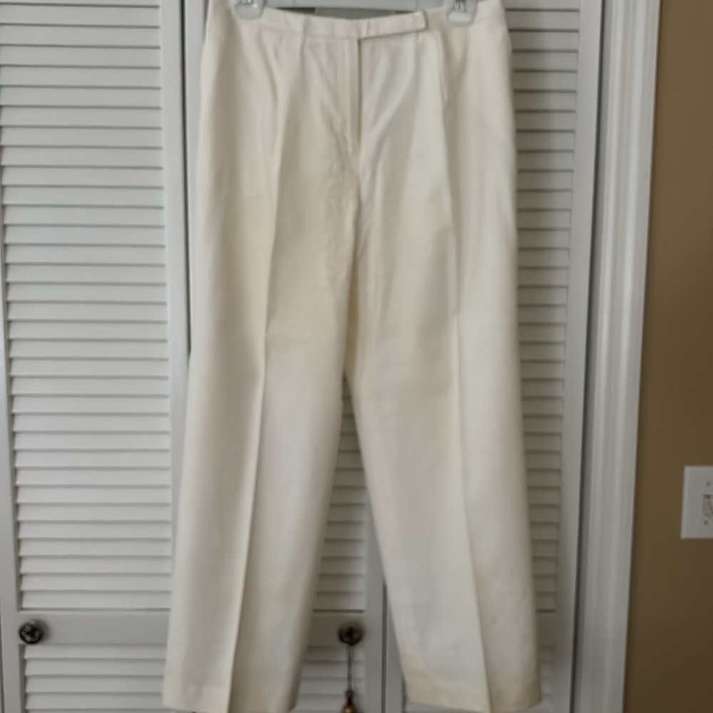 Talbots white linen slacks - Picture 4 of 5